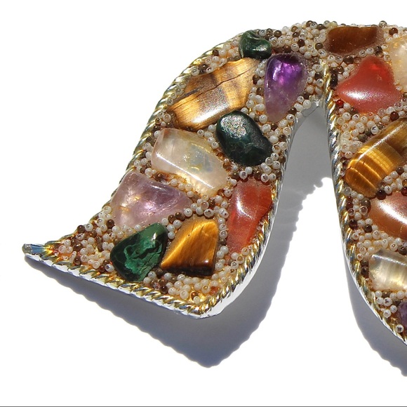 Vintage Kramer Embedded Gemstone Brooch - Picture 2 of 5